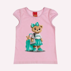 Blusa Infantil Menina Ursinha Kyly-Rosa-3